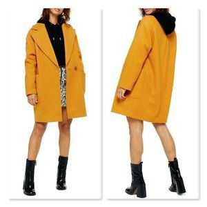 TOPSHOP Carly Coat sz 8 in Mustard